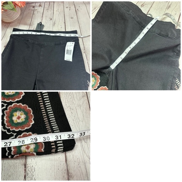 NWT DRIFTWOOD pull on embroidered flare jeans stretch boho western retro - Picture 9 of 10